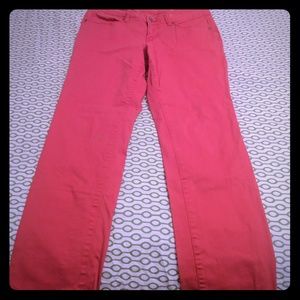 Women's straight leg red denim pants